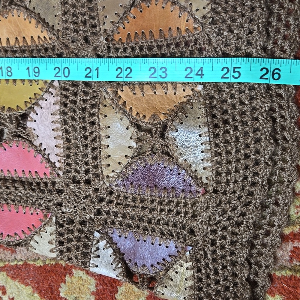 Multicolor Crochet & Leather Patchwork Skirt - image 5